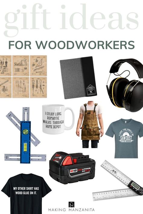 Do you have someone in your life that loves woodworking, carpentry and DIY? Then you need to check out these gifts for woodworkers! Gifts For General Contractor, Gifts For Woodworker, Gift For Woodworker, Gifts For Woodworkers For Men, Wood Working Christmas Gift Ideas, Gifts For Handyman Guys, Gifts For Handyman, Carpenter Gifts, Gifts For Woodworkers