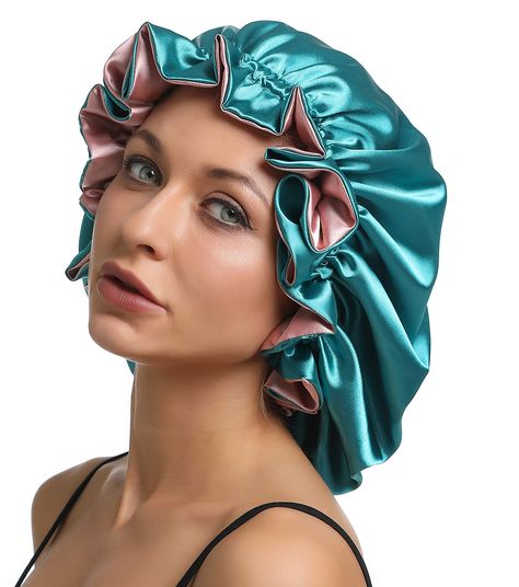 Satin Bonnet Natural Hair, Night Hat, Silk Hair Bonnets, Curly Natural Hair, Sleeping Cap, Hair Care Growth, Bonnet Cap, Night Gowns, Hair Supplies