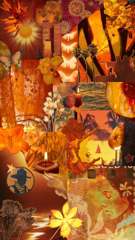 amber #aesthetic #wallpaper #vibes #art #orange #color #collage #nature #summer #flowers Amber Aesthetic Wallpaper, Amber Aesthetic, Collage Nature, Wallpaper Vibes, Color Aesthetic, Flower Collage, Color Collage, Vibes Art, Nature Summer