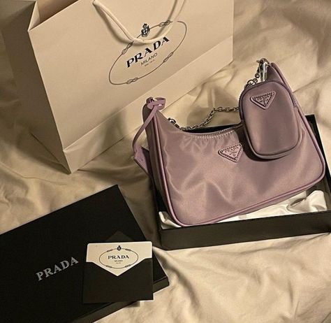 Prada Nylon Bag, Purple Bag, Prada Nylon, Purple Bags, Aesthetic Icon, Luxury Brands, Nylon Bag, Prada Bag, Dark Purple