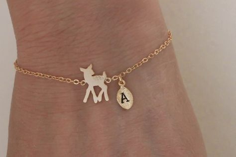 Deer Bracelet, Initial Bracelet Gold, Deer Jewelry, Gold Deer, Armband Gold, Bracelet Love, Custom Bracelet, Personalized Bracelet, Jewelry Personalized