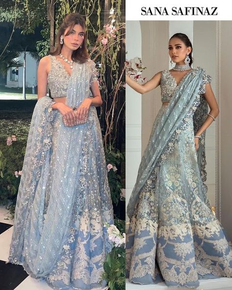 Reyna - Fashion Enthusiast on Instagram: "@amnababer in @sanasafinazofficial. 🤍" Blue Wedding Outfit, Eastern Wear, Indian Bridesmaid Dresses, Met Gala Outfits, Indian Fashion Trends, Asia Map, Wedding Lehenga Designs, Anamika Khanna, Latest Bridal Dresses