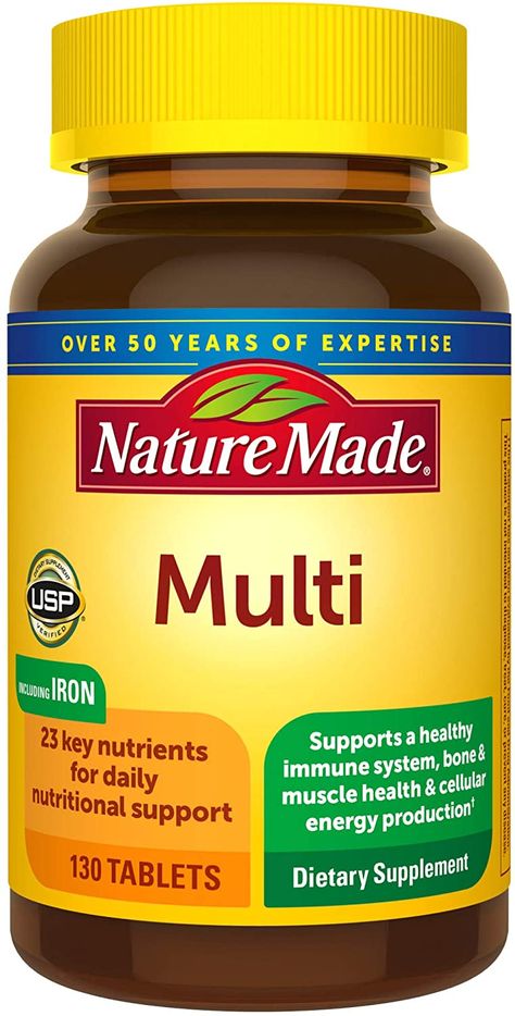 Amazon.com: Multivitamin Tablets with Vitamin D3 and Iron, 130 Count for Daily Nutritional Support : Health & Household Multivitamin For Women, Multivitamin Tablets, Best Multivitamin, Multivitamin Supplements, Optimal Health, Immune Support, Diet Supplements, Vitamin Supplements, Folic Acid