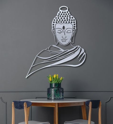 50 wall decor ideas modern 3d metal wall art abstract creative wall art Wall Art Buddha, Buddha Wall Decor, Modern Metal Wall Art, 3d Metal Wall Art, Art Buddha, Wall Art Sculpture, Sculpture Modern, Buddha Wall Art, 3d Cnc