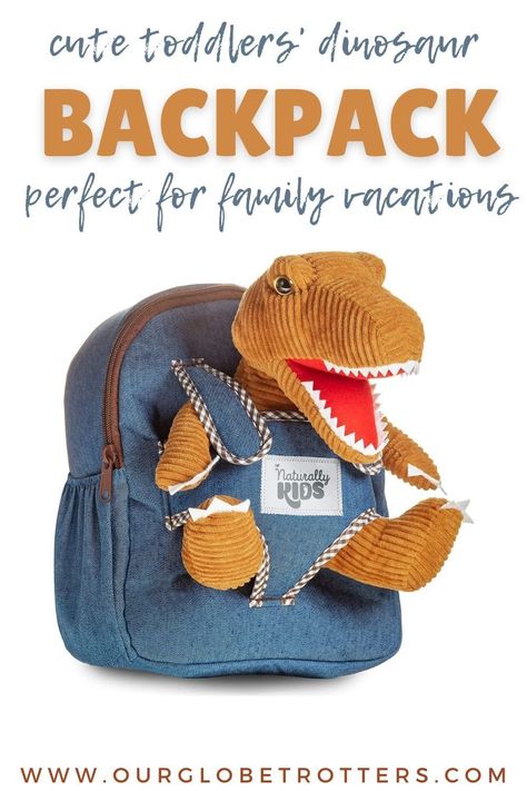 This cute and cuddly dino pet is part of the Naturally Kids backpack, an ideal travel companion for your toddler | Toddler Travel Backpack | Our Globetrotters Family Travel Blog Dinosaur Toys For Boys, Small Backpacks, Toddler Boy Toys, Preschool Backpack, Dino Toys, Dinosaur Backpack, Dinosaur Plush Toy, Dinosaur Toys For Kids, Animal Backpacks