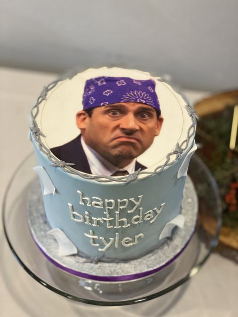 Epic-Office theme birthday Office Themed Birthday Cake, The Office Birthday Cake Ideas, The Office Themed Birthday Cake, The Office Themed Cake, The Office Birthday Cake, The Office Cake, Office Cake, Prison Mike, Birthday Cake For Him