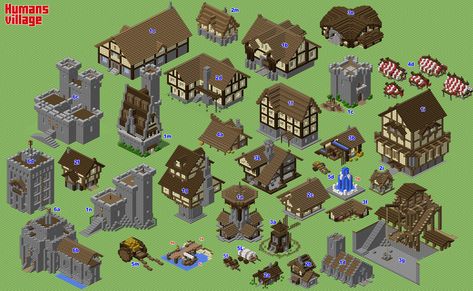 Minecraft Kale, Minecraft Village Ideas, Minecraft Medieval Village, Minecraft Poster, Minecraft Castle Blueprints, Construction Minecraft, Minecraft Kingdom, Minecraft Building Guide, Minecraft Meme