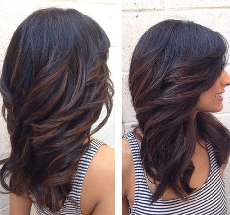 Layered+Haircut+For+Long+Hair Mid Hairstyles, Haircuts For Long Hair With Layers, Layered Cut, Long Layered Haircuts, Haircut For Thick Hair, Haircuts For Long Hair, Dark Brown Hair, Hair Envy, Long Hair Cuts