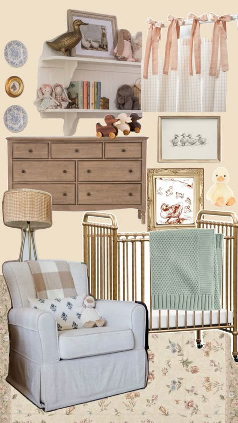 Ralph Lauren Themed Nursery, Little Duckling Nursery, Duckling Nursery Theme, Ralph Lauren Nursery Girl, Duck Nursery Theme, Duck Themed Nursery, Duckling Nursery, Bunny Nursery Theme, Vintage Girl Nursery