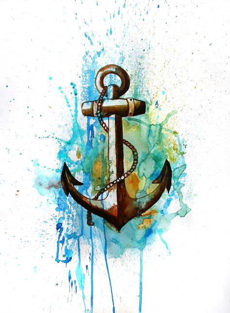 Anchor Art Paint, Mutterschaft Tattoos, Anchor Painting, Sea Life Wallpaper, Good Things Will Happen, Anchor Wallpaper, Anchor Art, Bateau Pirate, Hope Art