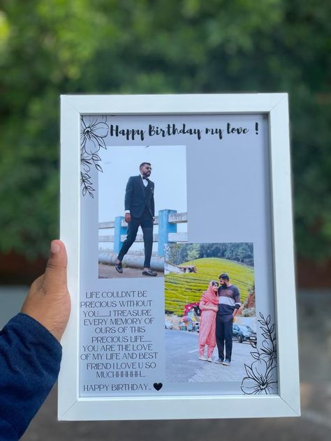 Frames Picture Frame For Him, Photoframes Gifts Idea, Birthday Frame For Husband, Instagram Birthday Frame, Photo Frame Ideas For Boyfriend, Birthday Present Ideas For Husband, Frame Ideas For Boyfriend, Handmade Gifts For Husband, Boyfriend Birthday Quotes