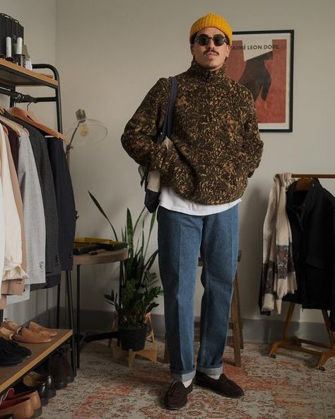 Brandon Thompson on Instagram: "Day off fit. Kept it simple. Top: ALD x Woolrich Pull Over Bottom: ALD Straight Leg Denim Shoe: Suitsupply Tassel Loafers Eyewear: Moscot Lemtosh Sunglasses Beanie: Drakes x ALD Ribbed Knit #styleinspo #streetstyle #ootd #outfitinspiration #fallfashion #menswear #mensfashion #vintagestyle #menswear" Moscot Lemtosh, Loafers Outfit, Tassel Shoes, Simple Top, Tassel Loafers, Denim Shoes, Straight Leg Denim, Day Off, Ribbed Knit