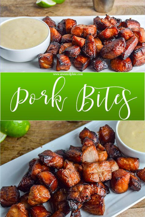 Perfectly flavored Pork Bites are perfect as an appetizer or dinner! Seasoned with Coconut Amino, Ginger and spices. #porkbites #appetizer #whole30 #paleo #keto #ketogenic #whole30appetizer #porkdinner #porkchoprecipes #cleaneating #whole30pork #porkdinner #glutenfree Pork Bites, Whole30 Keto, Meat Appetizers, Pork Dinner, Paleo Dinner, Pork Chop Recipes, Pork Dishes, Perfect Appetizers, Healthy Appetizers