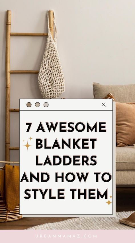 Livingroom Blanket Ladder, Where To Put A Blanket Ladder, Blanket Ladder In Bedroom, Quilt Ladders How To Make A, Christmas Blanket Ladder Ideas, Modern Ladder Decor, Ideas For Blanket Ladders, Blanket Ladder Alternative, Bamboo Blanket Ladder