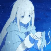 Anime Character, Gif, Hair, Anime, Blue, White