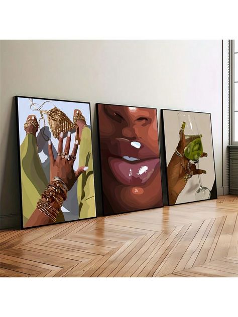 3 Sets Unframed Girl Trendy Poster Abstract Fashion Female Illustration Canvas Painting Funky Wall Murals For Dormitory, Living Room, Bedroom, Modern Home Decor, Unframed Multicolor Modern   Canvas Animal,Figure Hanging Painting   Home Decor, size features are:Bust: ,Length: ,Sleeve Length: Paintings Bedroom Art, Nail Suite, Apartment Painting, Illustration Canvas, Dorm Living Room, Living Room Art Prints, Abstract Fashion, Dorm Living, Poster Abstract