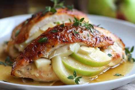 Discover how to make the perfect Apple and Brie Stuffed Chicken Breast with our easy-to-follow recipe. A delicious blend of flavors for any occasion. Brie Stuffed Chicken, Apple And Brie, Glazed Chicken Breast, Apple Chicken, Stuffed Chicken Breast, Chicken Breast Recipe, Glazed Chicken, Breast Recipe, Stuffed Chicken