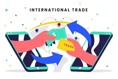 Free Trade Illustration, International Trade Illustration, Stock Market Illustration, Trading Illustration, Trade Illustration, Payment Illustration, New Zealand Dollar, Trading Charts, Mobile Payments