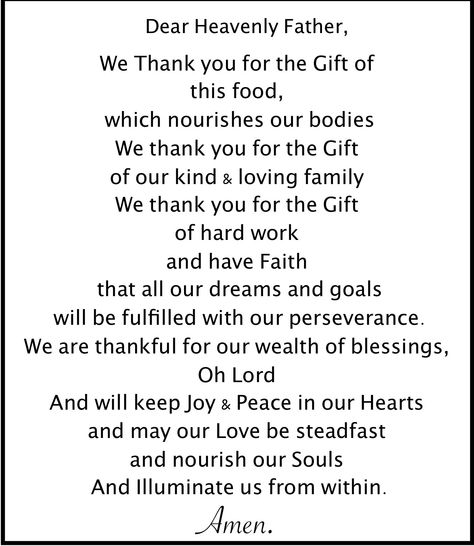 Grace before meals ®©™ Christmas Dinner Prayer, Grace Before Meals, Prayers Before Meals, Christmas Prayers, Mealtime Prayers, Food Prayer, Dinner Prayer, Saying Grace, Family Christmas Dinner