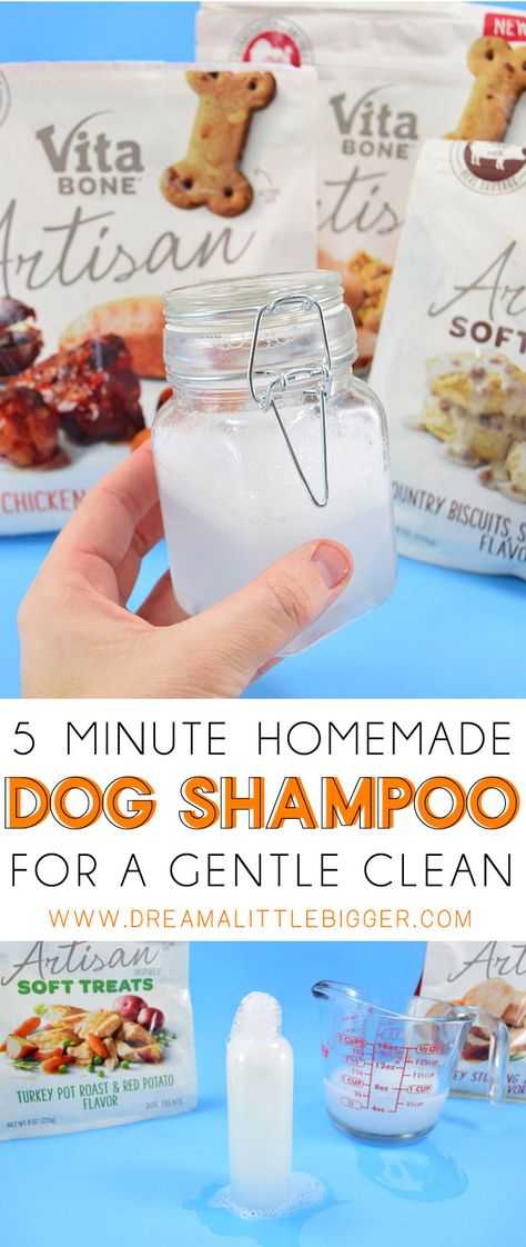 Do you have a dog with sensitive skin? Make your own DIY dog shampoo for pennies on the dollar made special for your pooch's needs! Diy Dog Wash, Dog Shampoo Recipe, Diy Dog Shampoo, Homemade Dog Shampoo, Puppy Shampoo, Dog Soap, Dogs Diy Projects, Turkey Pot, Shampoo Recipe