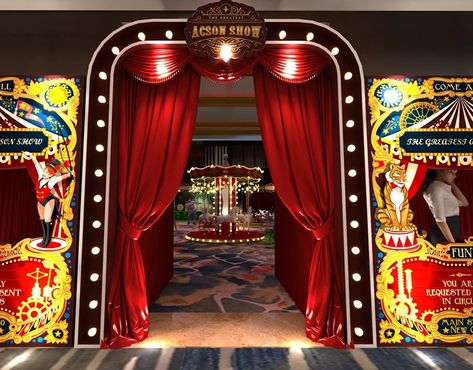 Circus Gate Entrance, Carnival Entrance, Carnival Entrance Arch, Carnival Themed Corporate Event, Vintage Circus Theme The Prop Factory, Arch Gate, Entrance Arch, 3dmax Vray, Gate Ideas