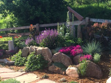 Corner Landscaping, High Desert Landscaping, Stone Landscaping, Landscaping With Boulders, Drought Tolerant Landscape, Rock Garden Design, Rock Garden Landscaping, High Desert, Front Yard Landscaping Design