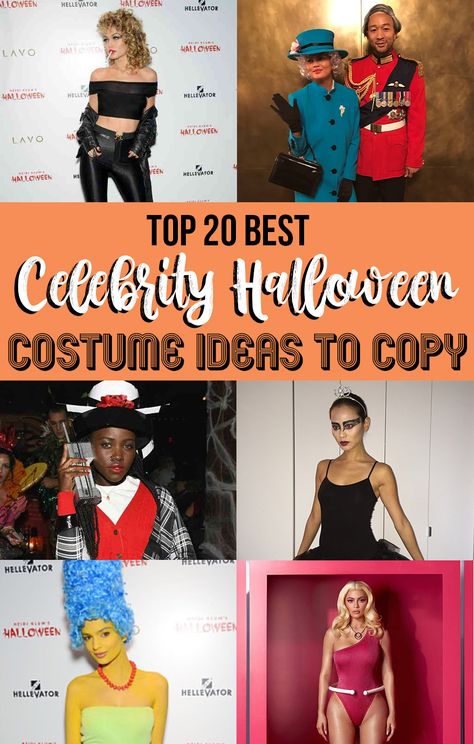 Coming up with Halloween costume ideas can be stressful, but thankfully, there are plenty of celebrity Halloween costumes you can try. Recreate their looks with a DIY twist. #celebrity #halloween #costumes Costume Ideas Famous People, Good And Evil Halloween Costumes, Celebrities In Halloween Costumes, Halloween Costumes Comic Pop Art, American Icons Costume, Costumes From Movies Women, Celebrities To Be For Halloween, Celebrity Halloween Party, Celebrity Fancy Dress Ideas