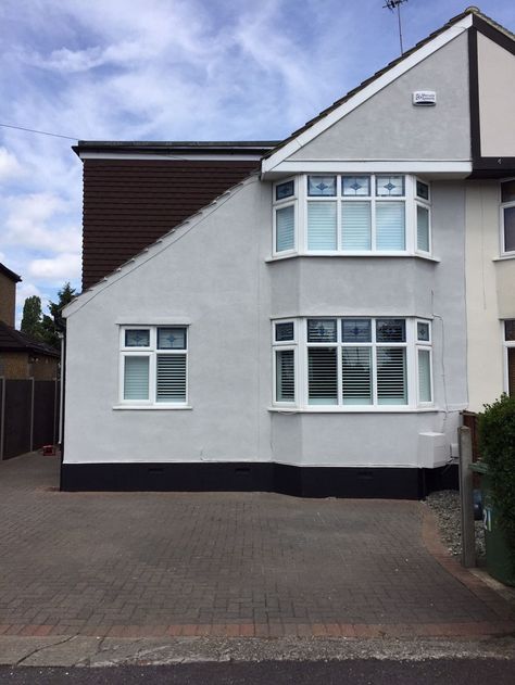 Before and after house painting with our long life durable exterior wall coatings.  Hi, please feel free to browse the before and after photos below, all of which have a wall coating, applied by us, which will last for at least 20 years, guaranteed. You can see how our advanced exterior house painting system easily covers and protects all wall types, including render, pebbledash, stone and brick. Each of these home owners received a generous discount to appear on this page. 1999-2019 Pebbledash House Painted, Pebbledash Makeover, Painted Pebbledash, Point And Laugh, Pebble Dash, Painting Jobs, Exterior House Painting, Wall Types, Painted Houses