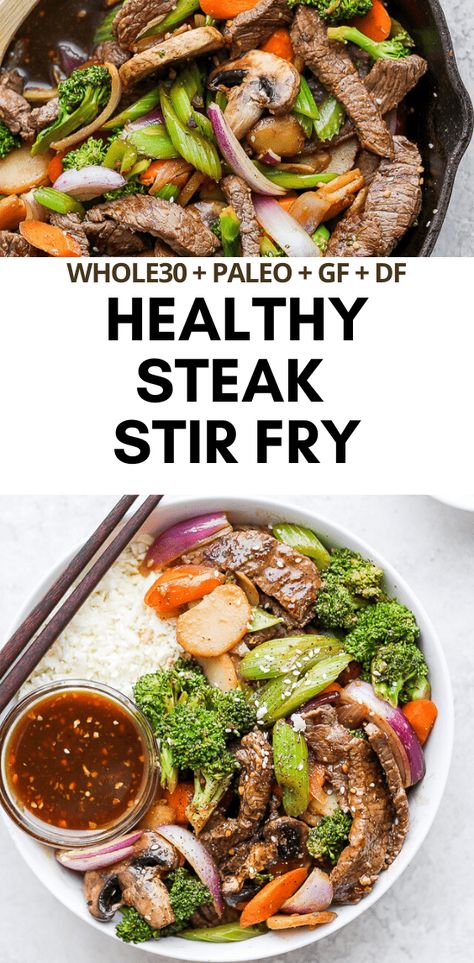 Healthy Steak Stir Fry, Easy Steak Stir Fry, Steak Recipes Healthy, Healthy Steak Recipes, Leftover Steak Recipes, Steak Stirfry Recipes, Healthy Steak, Round Steak Recipes, Steak Stir Fry