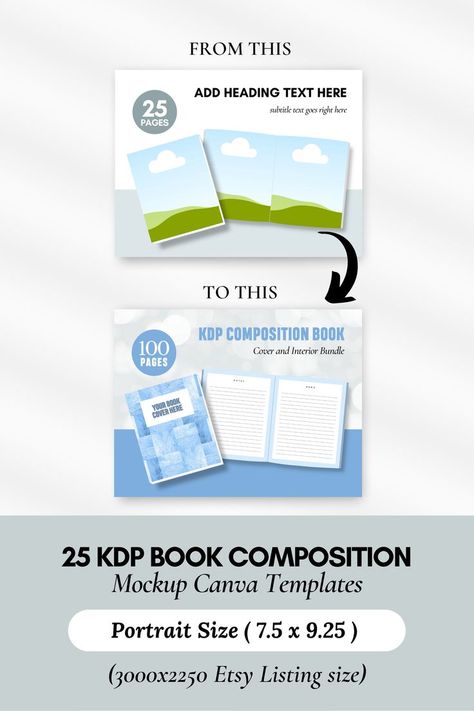 KDP A Plus Content Canva Mockup Templates 7.5x9.25 Portrait for Marketing & Promotion. Etsy Listing. Interior Images, Book Mockup, Book Background, Creative Graphic Design, Branding Mockups, Mockup Templates, A Plus, Coloring Book Pages, Graphic Design Templates