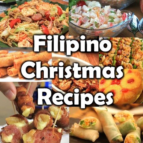 Here are the Filipino Christmas Recipes usually served during the Filipino Noche Buena feast. Filipino Holiday Dishes, Christmas Filipino Food, Filipino Christmas Food, Filipino Christmas Recipes, Polynesian Christmas, Filipino Meals, Philippine Recipes, Christmas In The Philippines, Philippines Christmas