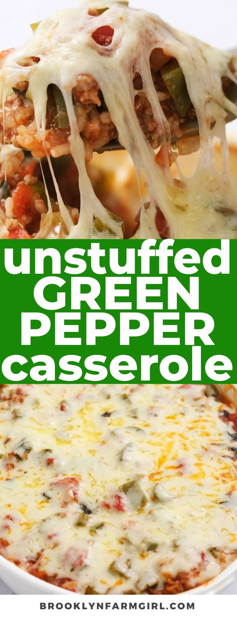 Your search for the best — and easiest —dinner casserole is over! This baked unstuffed bell pepper casserole with green bell peppers, rice and ground beef is a deconstructed twist on the more classic “stuffed pepper casserole”. It’s quick to prepare, a great freezer-friendly meal, and a filling dinner. Yields 4 servings. Unstuffed Bell Pepper Casserole, Green Pepper Casserole, Rice And Ground Beef, Bell Pepper Casserole, Pregnancy Freezer Meals, Texas Hash, Casserole With Ground Beef, Green Pepper Recipes, Easiest Dinner