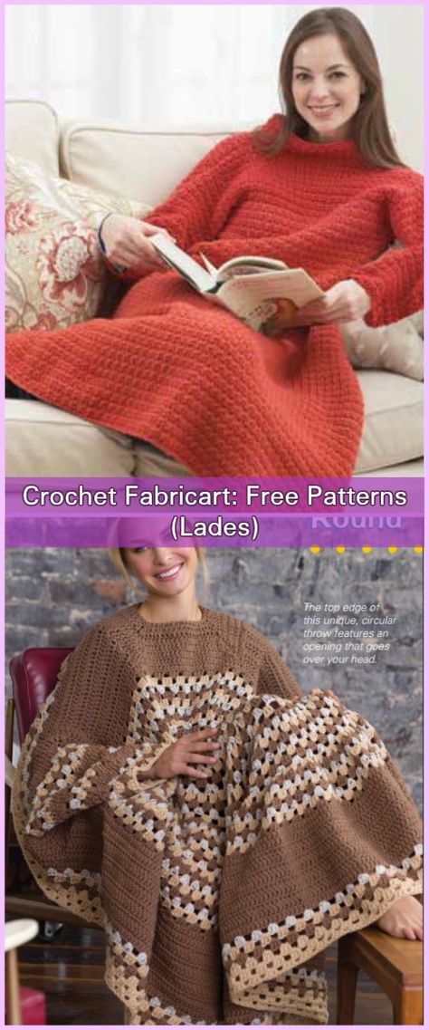 Crochet Women Snuggle Up Blankets With Sleeves Free Patterns Crochet Couch Cardigan Free Pattern, Couch Cardigan Crochet Pattern, Crochet Couch Cardigan, Cozy Couch Sweater Free Crochet Pattern, Crochet Blanket Sweater Free Pattern, Crochet Snuggie Pattern, Crochet Blanket With Sleeves, Crochet Wearable Blanket, Afghan Patterns Crochet Free