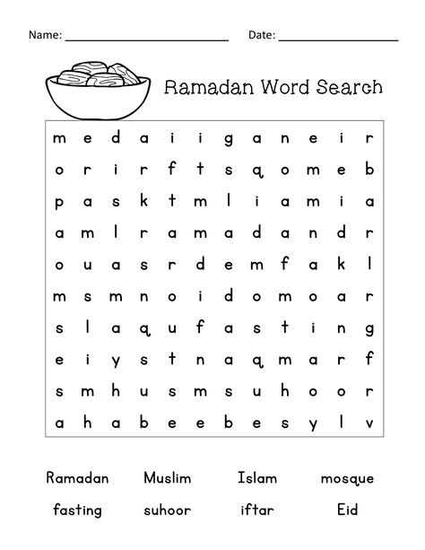 Ramadan Vocabulary, Eid Activities, Ramadan Printables, Ramadan Tips, Muslim Kids Activities, Background Islamic, Islamic Ramadan, Free Time Activities, Islamic Kids Activities