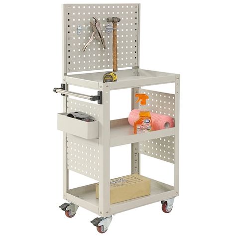 Peg Board Tool Trolley | Troden Equipment Ikea Trolley, Metal Step Stool, Tool Trolley, Metal Pegboard, Industrial Cabinet, Metal Steps, Mechanical Engineering Design, Tool Cart, Workshop Design