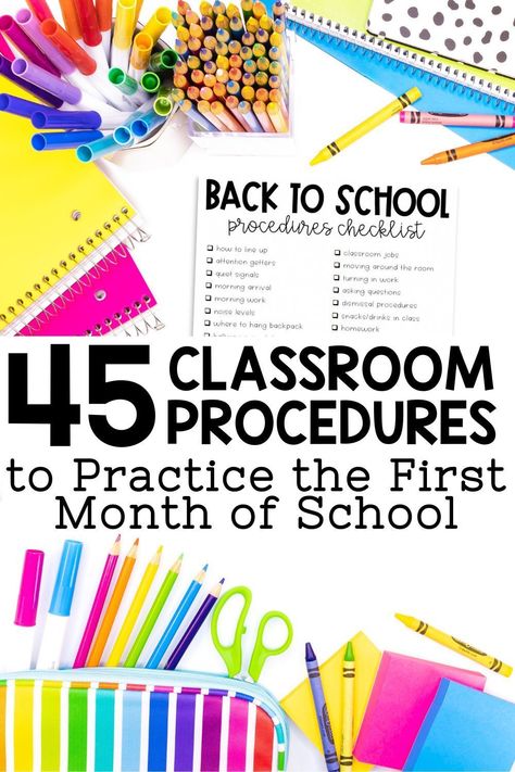 Discover four teaching tips to ease the stress of the first few weeks of school! Receive guidance on organizing your classroom and fostering a sense of community during back to school. Learn how to effectively prep and plan for the first week using FREE planning templates. Ensure you cover all necessary classroom procedures with a FREE back-to-school checklist for successful classroom management. Dive in for more details and claim your two FREEBIES! Teaching Classroom Procedures, School Procedures, Ideas For Back To School, Back To School Checklist, Effective Classroom Management, Teaching Boys, Classroom Management Plan, School Checklist, Responsive Classroom