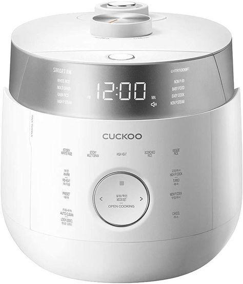 CUCKOO CRP-LHTR1009F | 10-Cup (Uncooked) Twin Pressure Induction Heating Rice Cooker | 16 Menu Options: High/Non-Pressure Steam & More, Stainless Steel Inner Pot, Made in Korea | White Cuckoo Rice Cooker, Best Rice Cooker, Food Steamers, Rice Cookers, Induction Heating, How To Cook Rice, Smart Cooking, Pressure Cookers, Cooking Art