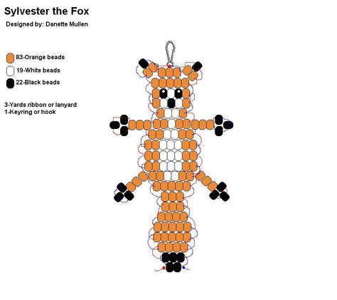 Pony Bead Fox Pattern, Brad Animal Patterns, Chicken Pony Bead Pattern, Free Pony Bead Animal Patterns, Bead Pet Patterns, Seed Bead Animals Patterns, Bead Animals Patterns, Holiday Beaded Jewelry, Beaded Animals Tutorial