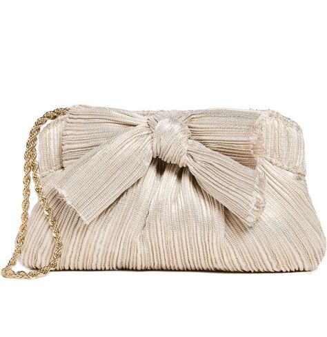 Loeffler Randall Women's Rochelle Mini Pleated Pleated Clutch with Bow Loeffler Randall Bag, Bow Clutch, Embellished Clutch, Clutch Pouch, Pleated Fabric, Loeffler Randall, Dries Van Noten, Rope Chain, Manolo Blahnik