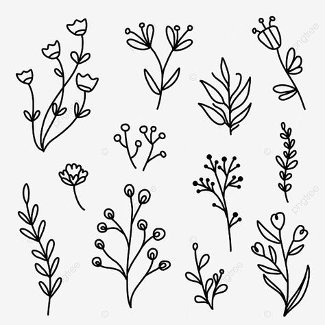 Cute Leaf Doodles, Cute Doodles Plants, Earthy Doodles Easy, Doodle Plants Flower, Cute Leaves Drawing, Aesthetic Plant Doodles, Cute Nature Doodles, Simple Doodles Flowers, Easy Doodle Art Flower