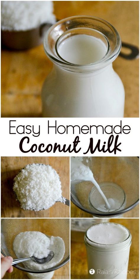 Easy Homemade Coconut Milk How To Make Coconut Milk At Home, Diy Coconut Milk, Homemade Coconut Milk, Snacks Diy, Homemade Milk, Make Coconut Milk, Diy Coconut, Overnight Oat, Coconut Milk Recipes