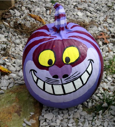 Cheshire Cat Painted Pumpkin, Disney Pumpkin Painting Easy, Marvel Pumpkin Painting, Spongebob Pumpkin, Pumpkin Painting Ideas Disney, Cheshire Cat Pumpkin, Painting Ideas Disney, Pumpkin Painting Ideas Easy, Disney Pumpkin Painting