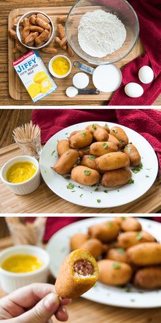 Homemade Mini Corn Dogs, Homemade Corndogs, Cornbread With Corn, Mini Corn Dogs, Corndog Recipe, Carnival Food, Cornbread Mix, Finger Foods Easy, Hot Dog Recipes