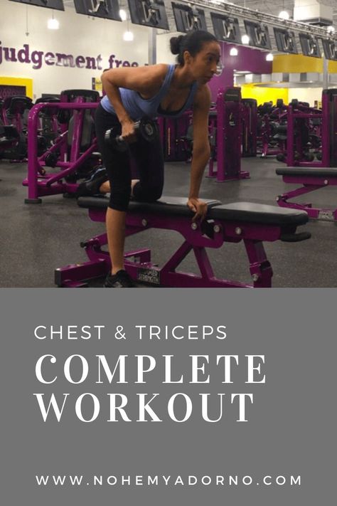 Bis Workout, Jamie Eason Workout, Tricep Workout Gym, Chest And Triceps Workout, Tri Workout, Planet Fitness Gym, Chest And Tricep Workout, Tricep Exercises, Workout Chest