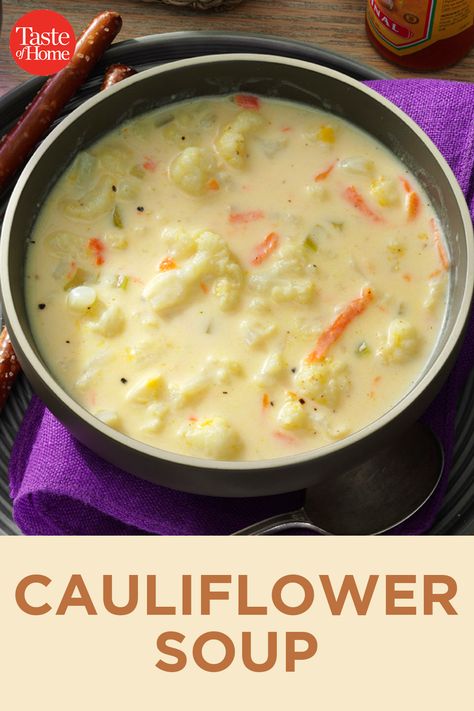 Cauliflower Soup Recipes, Cauliflower Soup, Cheesy Recipes, Easy Soups, Soup And Sandwich, Idee Pasto Sano, Easy Soup Recipes, Cauliflower Recipes, Homemade Soup