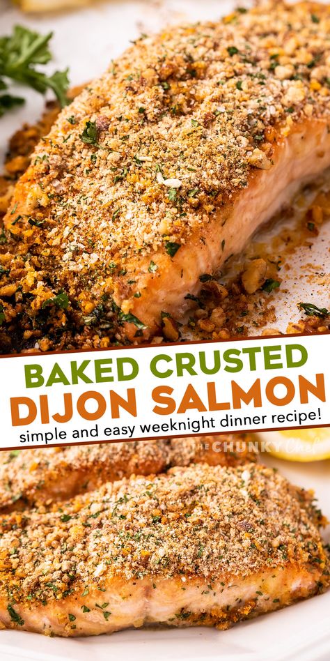 Salmon Dijon, Dijon Butter, Baked Salmon Filets, Breaded Salmon, Pecan Crusted Salmon, Dijon Salmon, Herb Crusted Salmon, Dinner Salmon, Salmon Recipes Baked Healthy