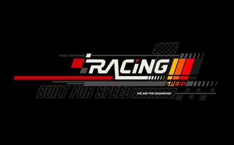 Vector racing sport typography design fo... | Premium Vector #Freepik #vector #urban-style #racing-logo #urban-logo #urban-design Racing Typography, Racing Logo Design, Urban Graphic Design, Race Logos, Sport Typography, Typography Tee Shirt, Car Names, Logo Racing, Bike Graphics