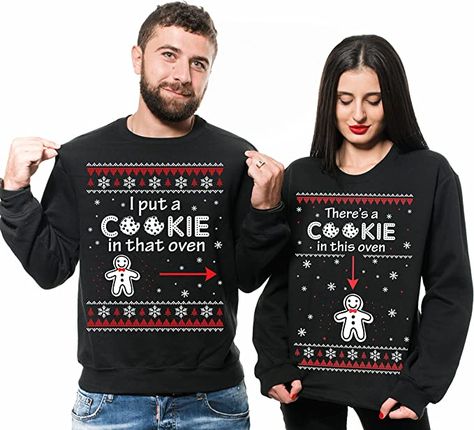 Amazon.com: Silk Road Tees Couple Matching Sweaters Christmas Ugly Sweater Style Maternity Fleece : Clothing, Shoes & Jewelry Fleece Sweaters, Couples Matching Sweaters, Christmas Pregnancy Announcement Shirt, Gingerbread Couple, Christmas Baby Announcement, Christmas Pregnancy Announcement, Couple Christmas, Christmas Pregnancy, Christmas Matching