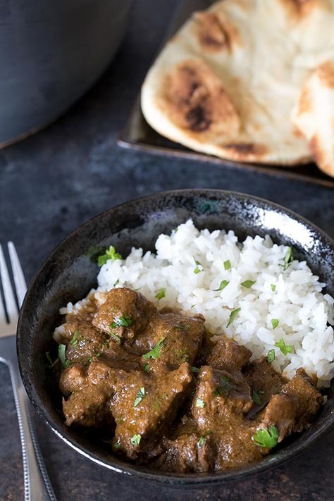 A simple, not-too-spicy pressure cooker beef curry made with fresh ingredients you probably already have on hand. Pressure Cooker Curry, Beef Food Recipes, Pressure Cooker Beef, Beef Curry Recipe, Beef Recipe Instant Pot, Pressure Cooking Today, Easy Indian Recipes, Beef Curry, Instant Pot Pressure Cooker