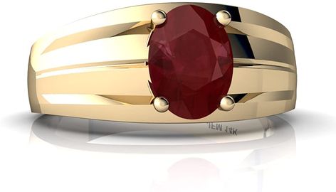 14kt Gold Ruby 8x6mm Oval Men’s Ring. #rings #jewelry #ruby Ruby Rings For Men, Ruby Ring For Men, Gold And Ruby Ring, Ruby Ring Men, Gents Ring Design, Ruby Ring Designs, Mens Ruby Ring, Stone Rings For Men, Garnet Ring Silver